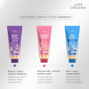 23 CAD Luxe organix Whitening serum lotion(blue/purple) 350ml